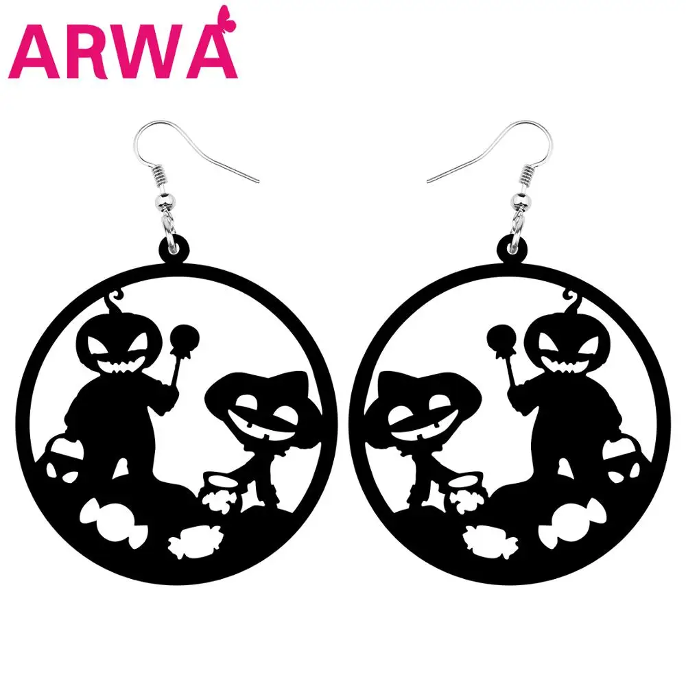 Акриловые Большие Круглые Пустотелые тыквы ARWA для Хэллоуина демон конфеты