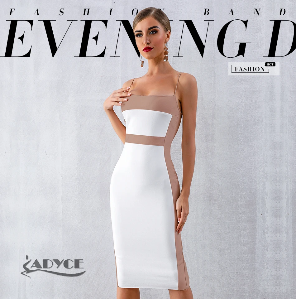 Adyce новое летнее Бандажное платье для женщин Vestidos сексуальное облегающее платье на бретельках без рукавов Клубное платье миди вечерние платья знаменитостей