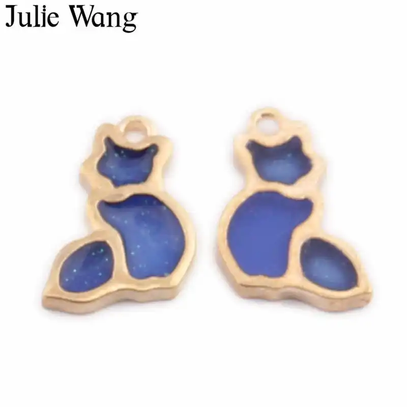 Julie Wang 10 шт. эпоксидная смола искусственный сплав золотой тон Pet Paw Cat Meteor подвеска