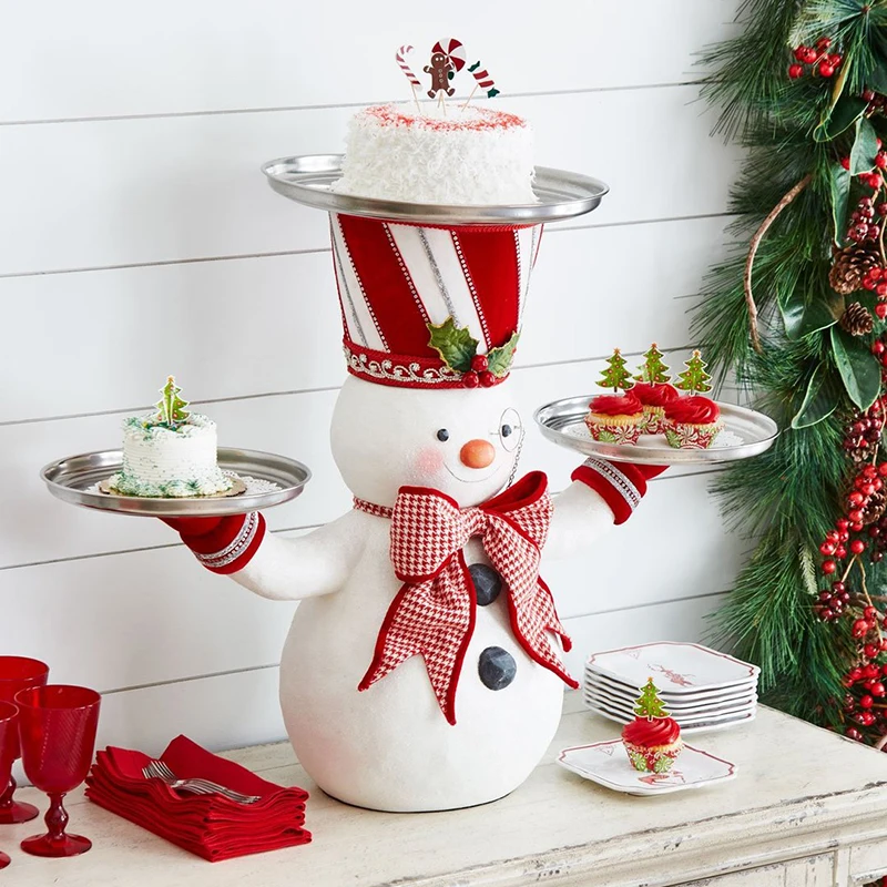 

Подставка для фруктов с Санта-Клаусом, рождественское настольное украшение из смолы, ремесла с Санта-Клаусом, скульптуры, праздничное украш...