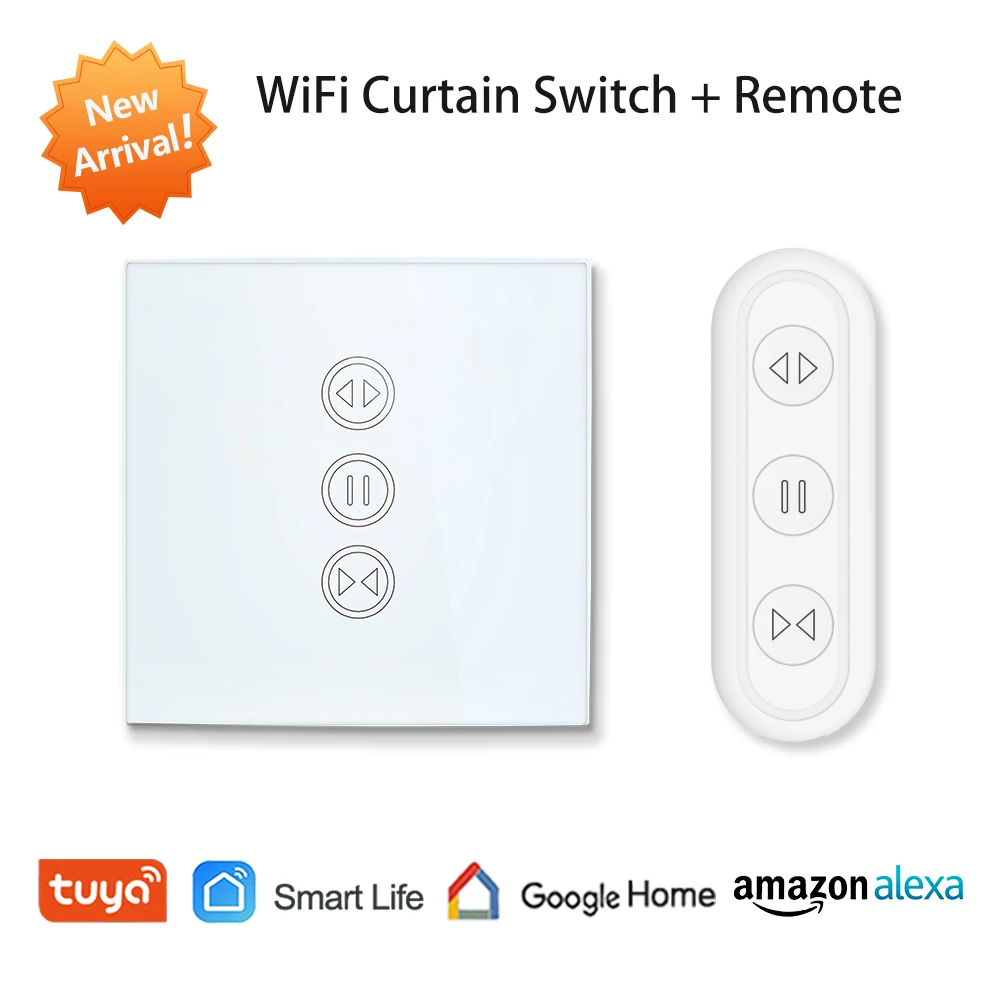 White Panel Дистанционное управление слепой затвор Tuya Smart Life EU WiFi занавес сенсорный переключатель Голосовое управление от Google Home Alexa эхо приложение таймер - Цвет: White Panel