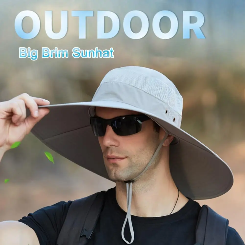 

Sunscreen Big Brim Outdoor Men Waterproof Fisherman Hat for Mountain Climbing