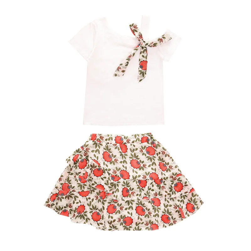 

Myang Baby Children's Sets Toddler 2020 Summer Cotton Boutique Clothes Kid Girl Sport Skirt Suit Baby Girl Valentines Day Outfit