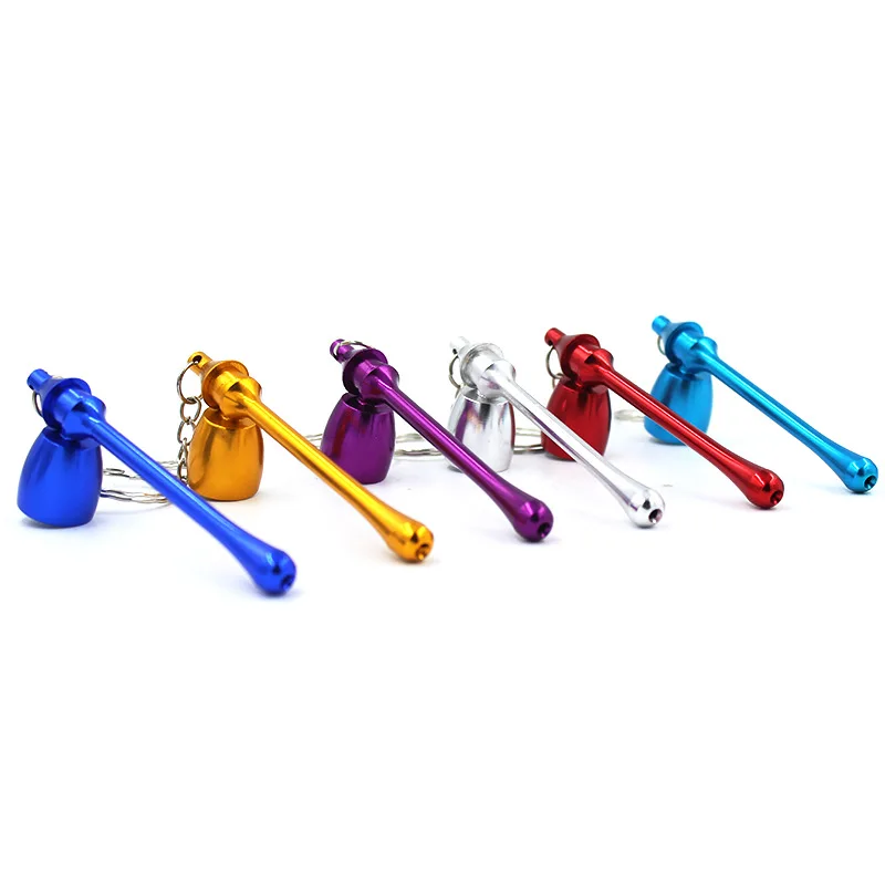 

1PCS Mini Mushroom Smoke Metal Pipes Portable Aluminum alloy Tobacco Pipes with key holder Smoking Gadgets Cigarette Accessories