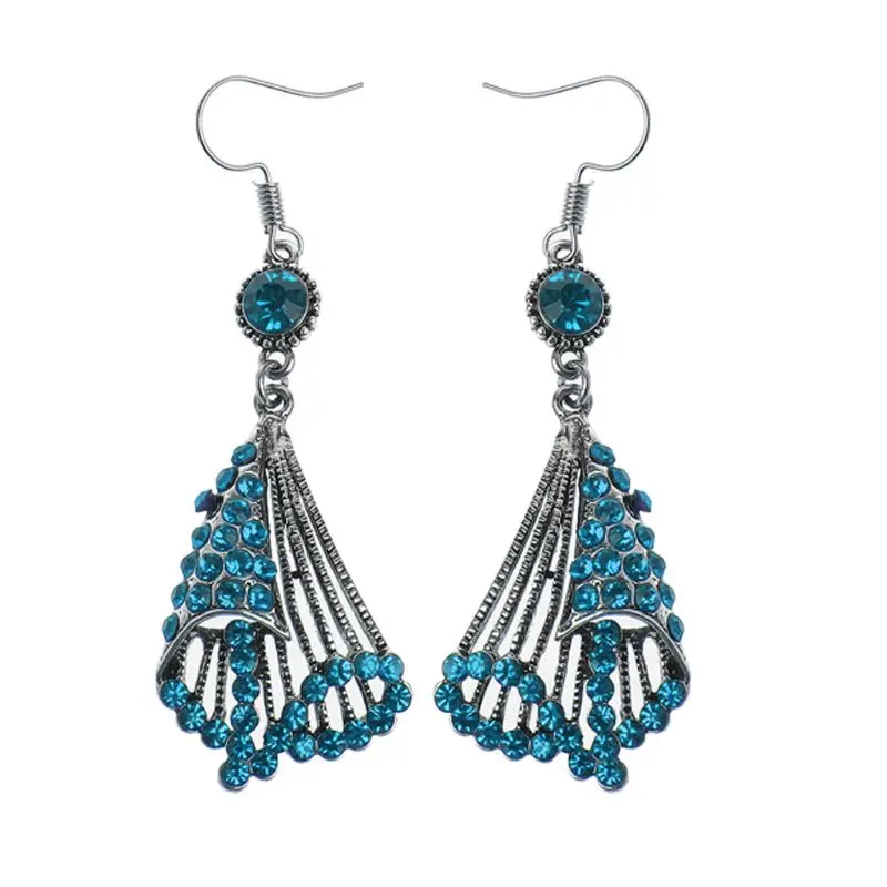 

Ethnic Bollywood Spiral Jhumka Jhumki Brocade Crystals Drop Earrrings Mexico Gypsy Dangle Earrings Fashion Jewelry