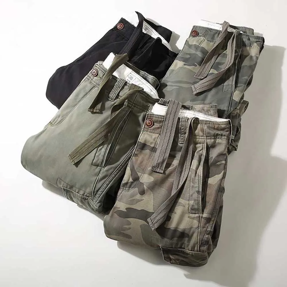 

Military Warm Cargo Pants Men Casual Camo Pants Loose Baggy Density Trousers Army Tactical Heavy Joggers Pants Man Clothes