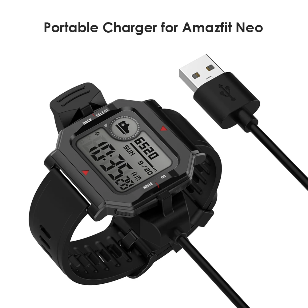 

Кабель для быстрой зарядки USB, 1 м, портативный, для смарт-часов Huami Amazfit Neo, беспроводной зарядный кабель
