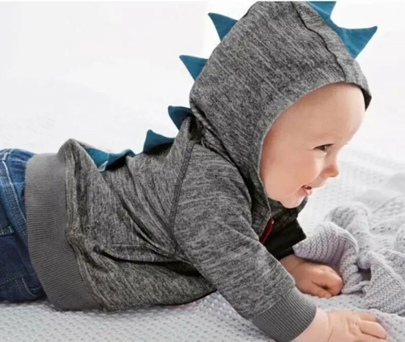 Pudcoco Baby Kid Boys Coat Infant Cartoon Dinosaur Hooded Zipper Tops Hoodie Jacket Casual Coat Outwear Sweatshirt 0-3Y