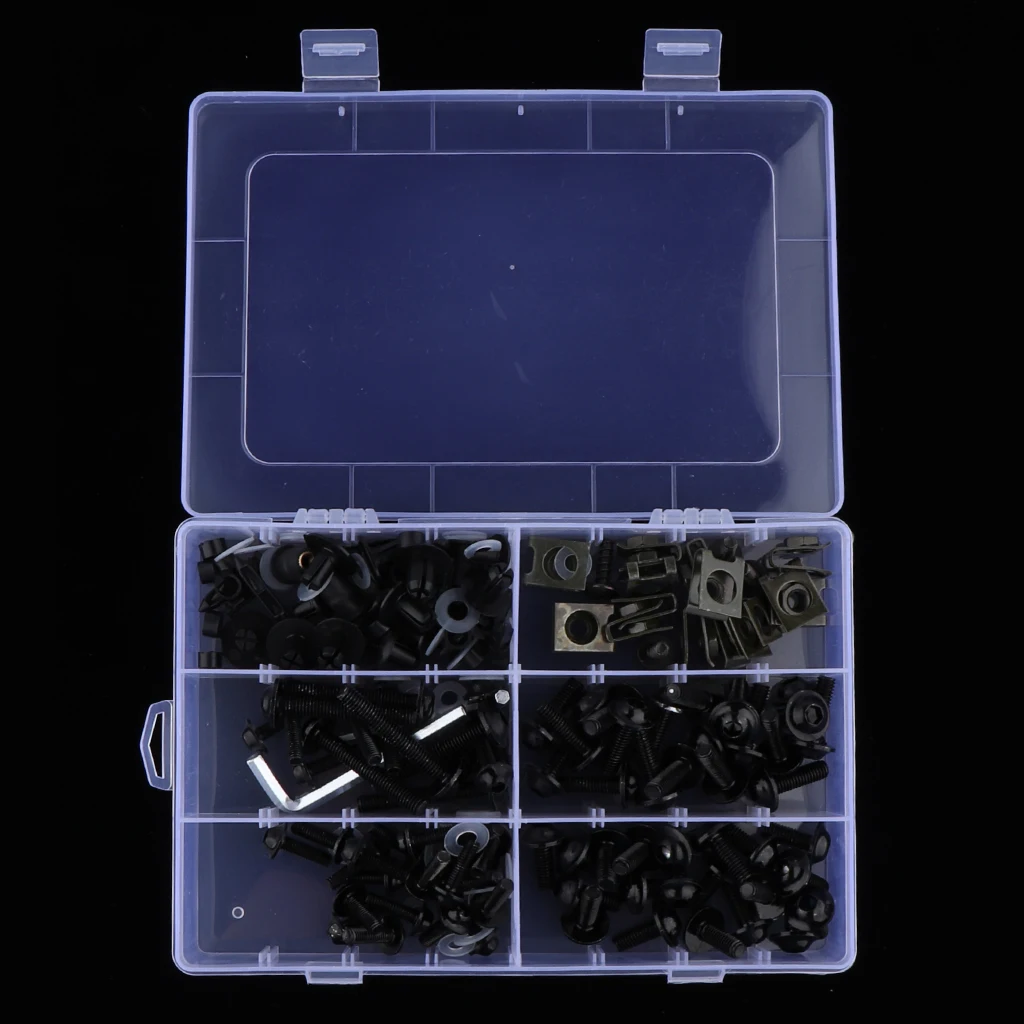 

173Pcs Unviersal Motorcycle Complete Fairing Bolt Kit Fastener Clips Screws