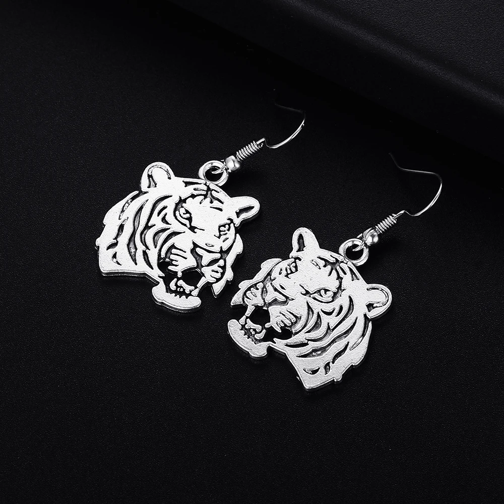 Модные Винтажные висячие серьги в форме Тигра для женщин и девушек ретро милые