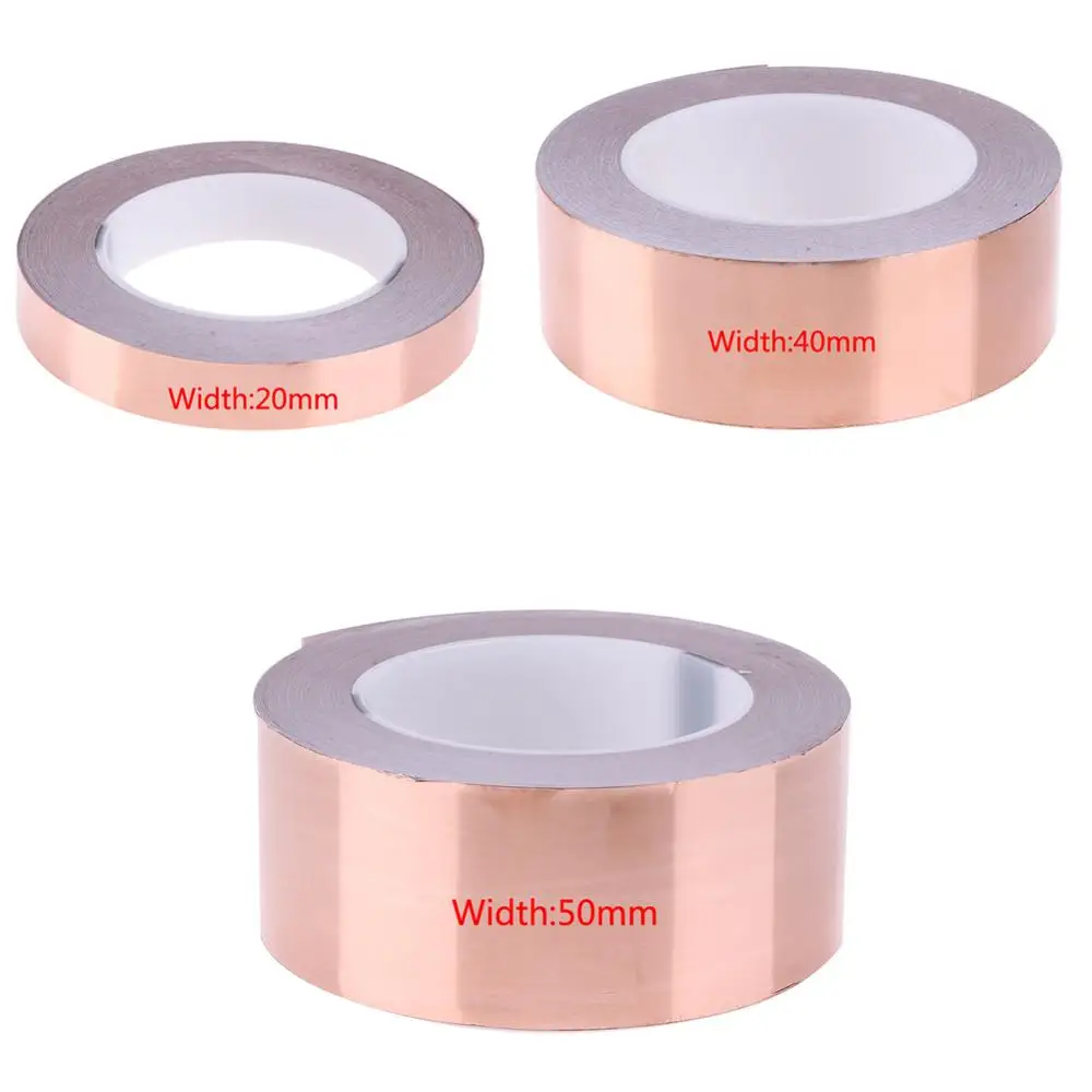 30 meter 204050mm einseitig klebstoff emi abschirmung wärme widerstehen kupfer folie band für elektrische gitarre wasserdicht free global