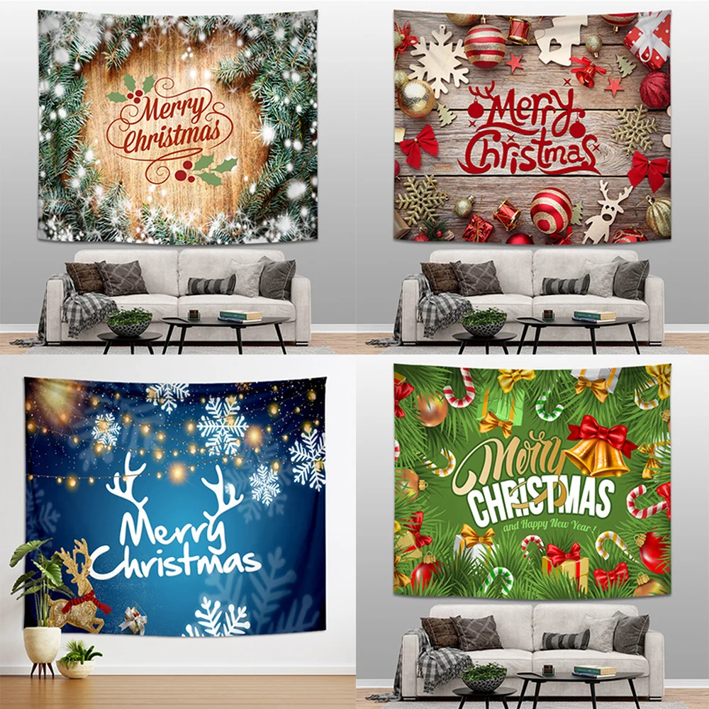 

Рождественский Фон тканевый гобелен на стену Рождественская вечеринка декорация для дома Декор для стен фотография фон