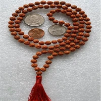 8mm natural rudraksha 108 beads tassels mala necklace sutra healing lucky meditation chakra
