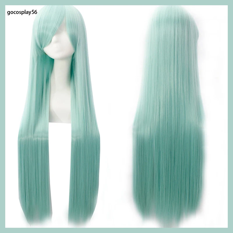 

39inch Seven Deadly Sins Elizabeth Liones Green Hair Long Straight Synthetic Heat Resistant Cosplay for Adult Halloween Daily