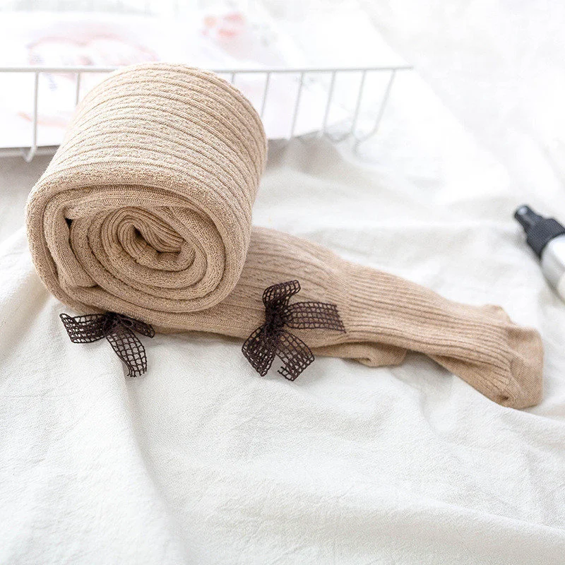 

1 7 years breathable baby newborn pantyhose winter cotton children's bowknot stocking tights