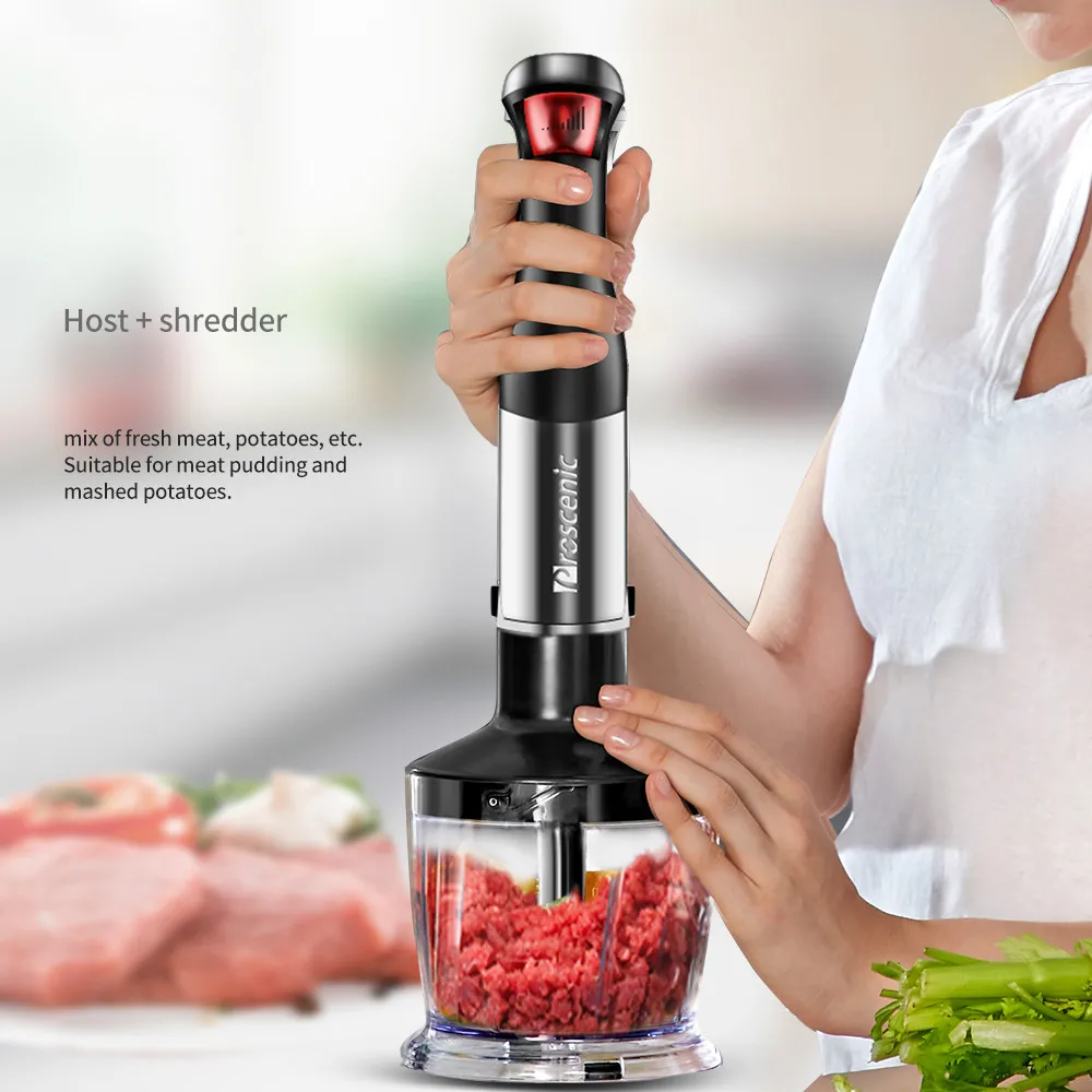 Proscenic, ручной блендер, палочка, мощный, погружной, портативный блендер, 4 в 1, Набор для кухни, взбиватель, соковыжималка, миксер для смузи, детский