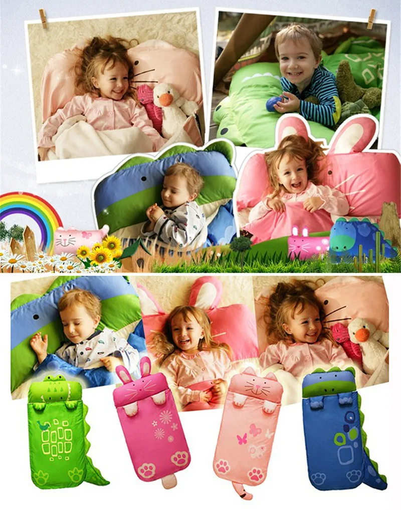 

Sleeping Bag Children Cartoon Happy Warm Soft Nap Mat Baby Sleeping Sack Blanket Sleeping Sack Pillow Set For Nappers Kids Gift
