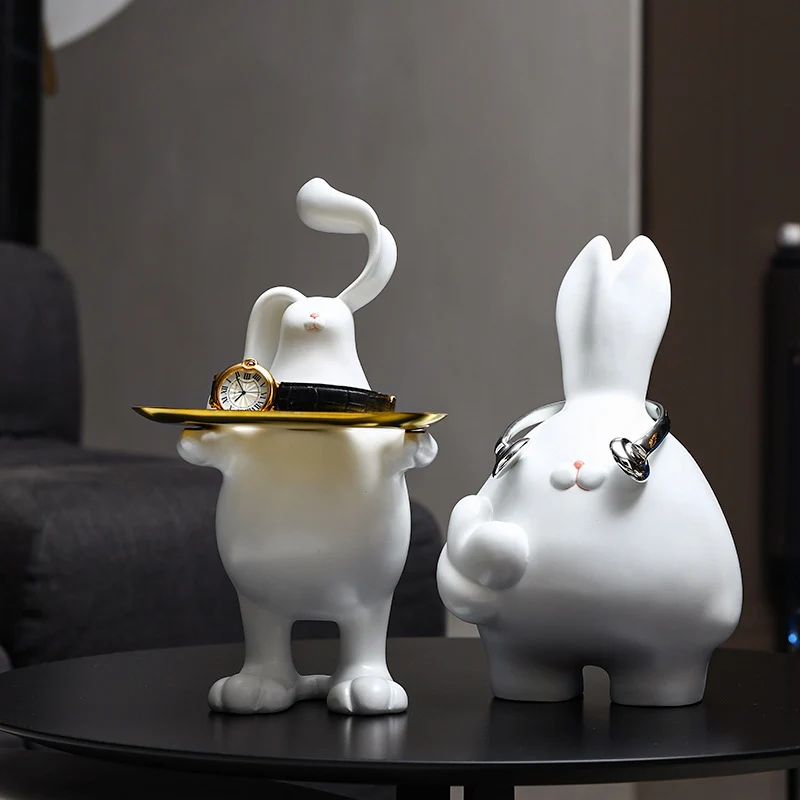 

Rabbit Tray Ornaments Enter The Entrance Hall Key Storage Living Room TV Cabinet Coffee Table Desktop Home Decorations