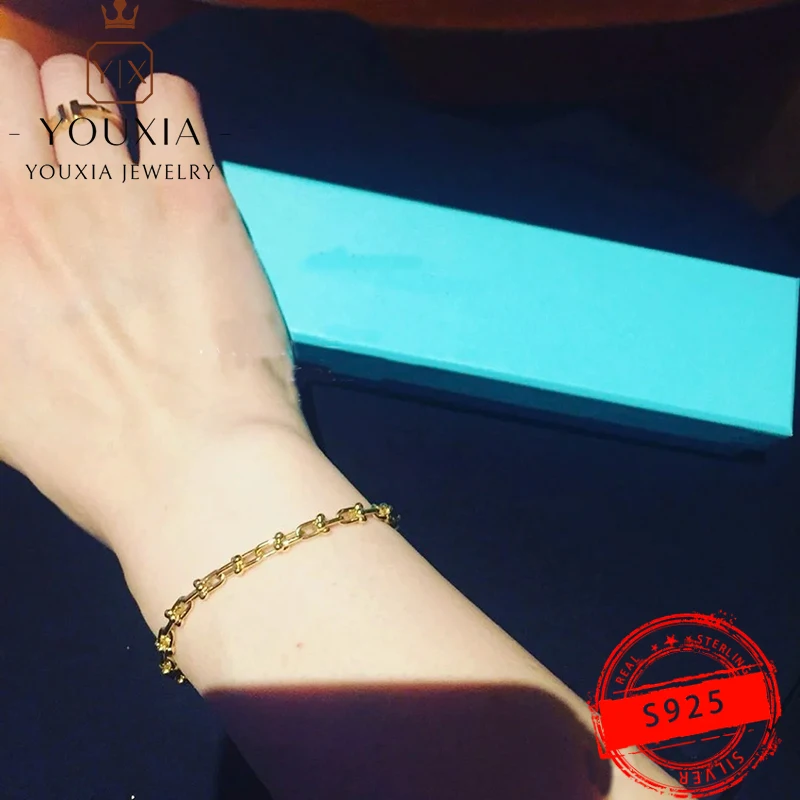 

925 Sterling Silver Custom Fashion And Charming Small U-shaped Trendy Exquisite Bracelet