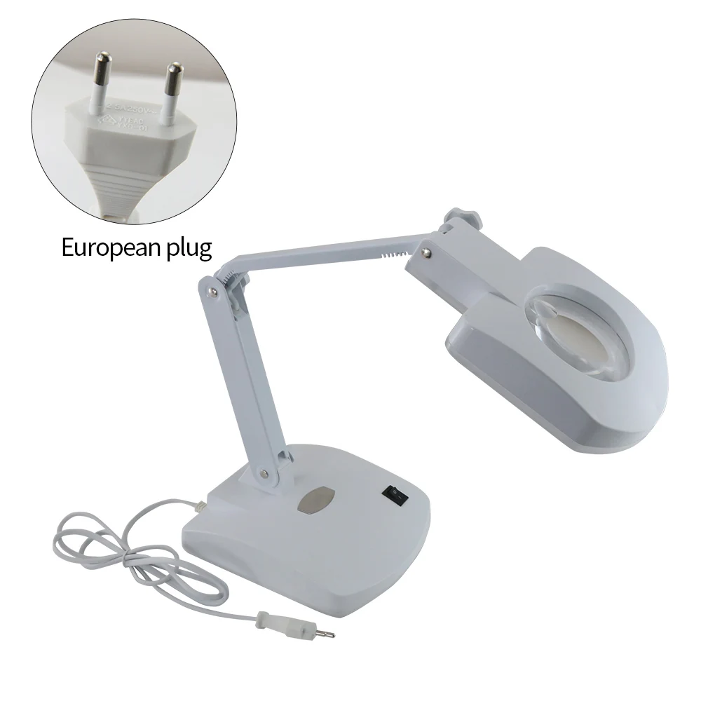 

BST-8611BL 56 Light Bulb Table Magnifiers Acrylic Lens LED Desk Lamp Magnifier 3-8X Mobile Phone Maintenance Tools Folding