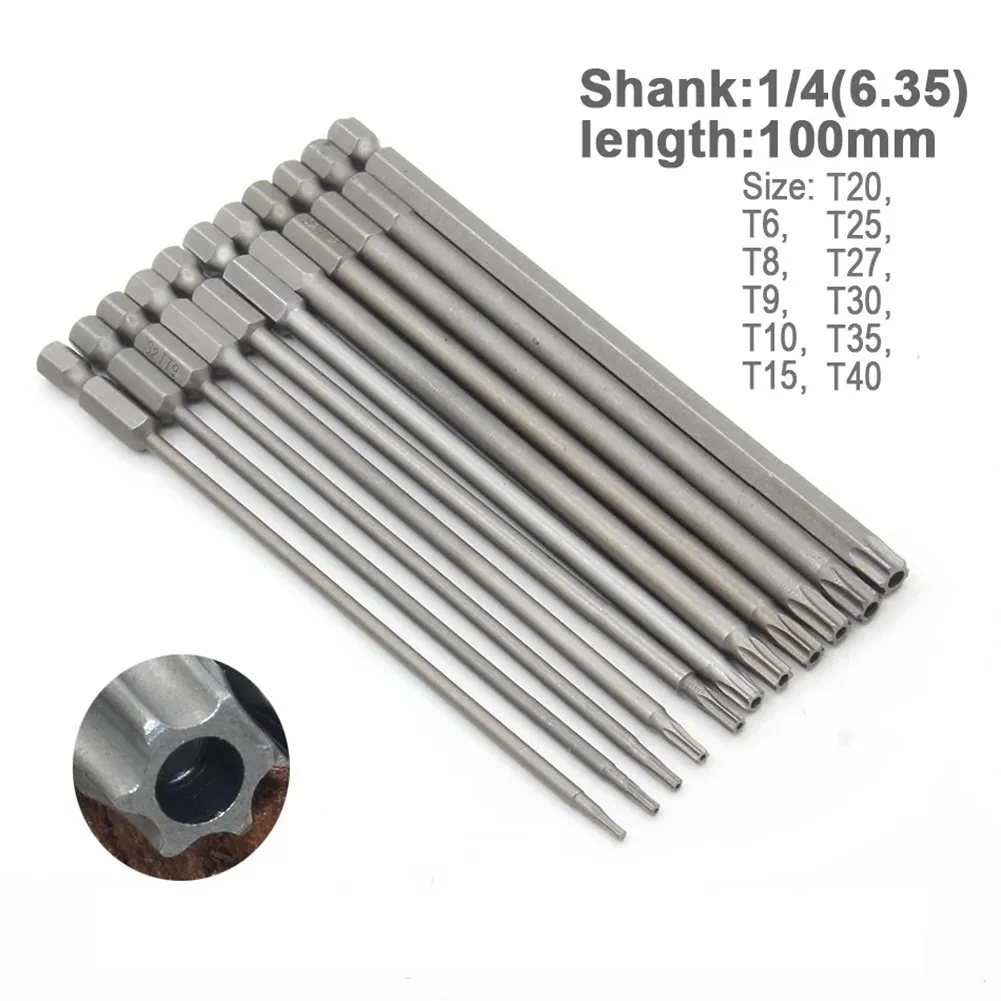 

11pcs 100mm Long Magnetic Torx Screwdriver Bits Electric Screwdriver Head T6-T40