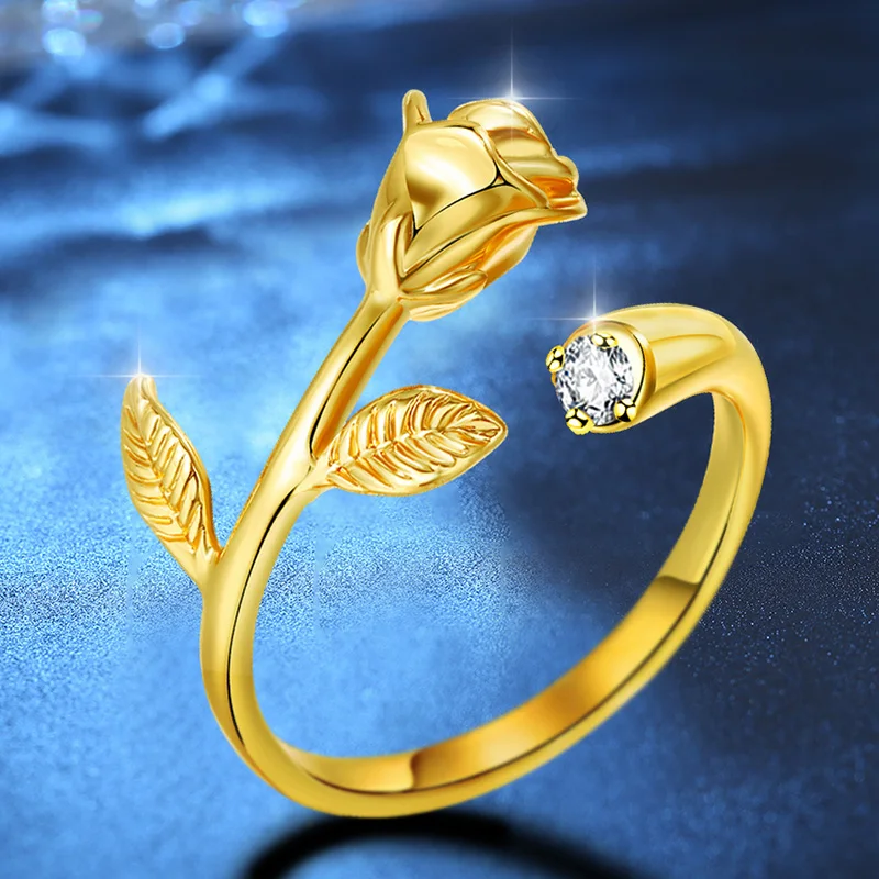 Женское кольцо с цветком HPXmas серебряное для свадьбы регулируемое открытым