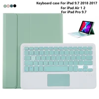 detachable bluetooth touch keyboard case for ipad 9 7 2018 2017 pro 9 7 air 1 2 candy pu leather funda with pen slot stand cover