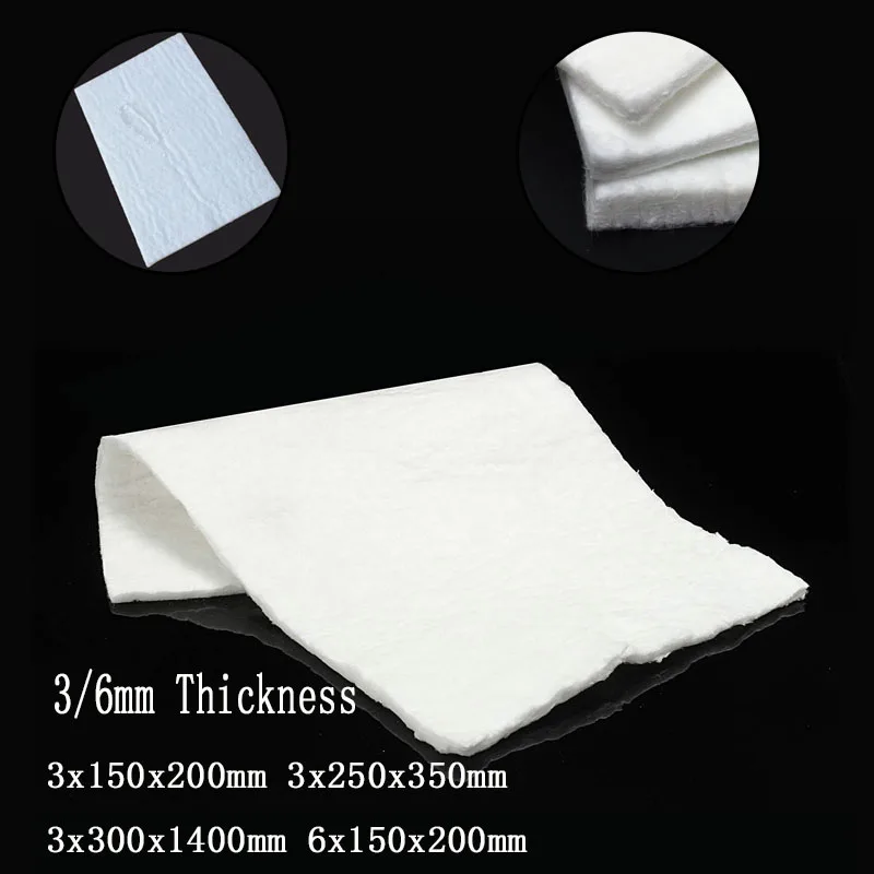 1pcs White Insulation Blanket High Temp Thermal Fireproof Mat Ceramic Fiber 3/6mmThick for Wood Stoves Ovens