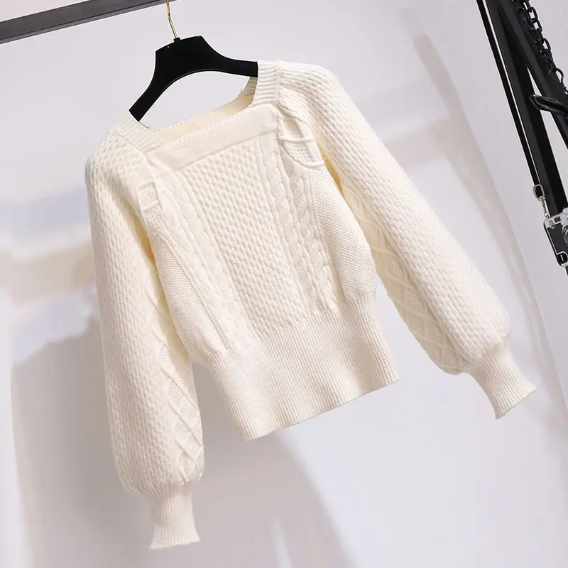 

Design suit women's autumn winter 2020 new fashion knitted sweater skirt two piece set outfits for women Casual Cotton