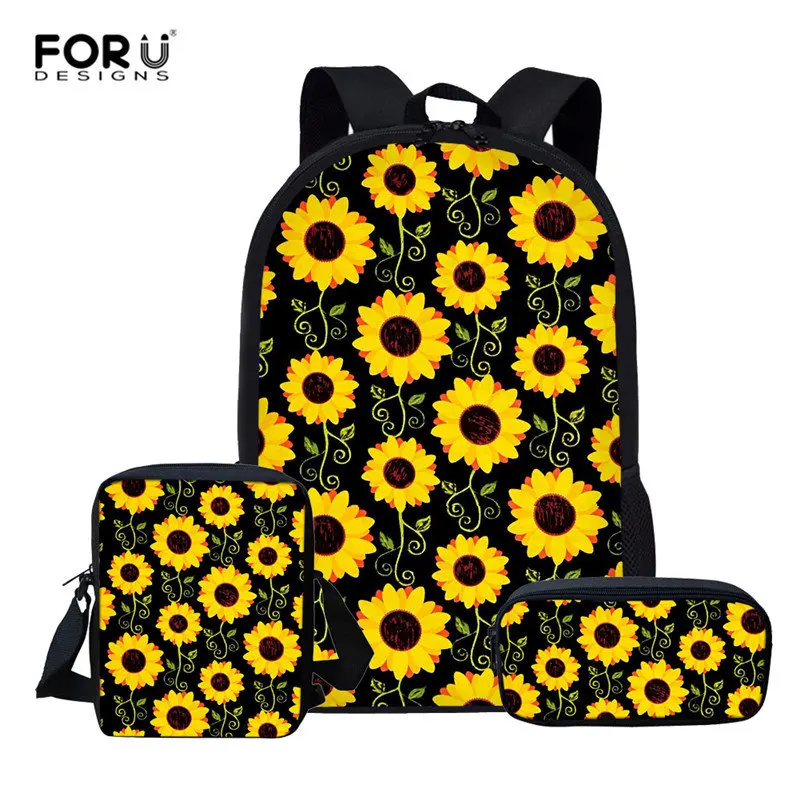 Z5165CEK FORUDESIGNS/Милые Подсолнухи, легкие рюкзаки для девочек, школьные сумки, Набор детских книжных сумок, детский школьный рюкзак, mochila escolar - Цвет: Z5165CEK