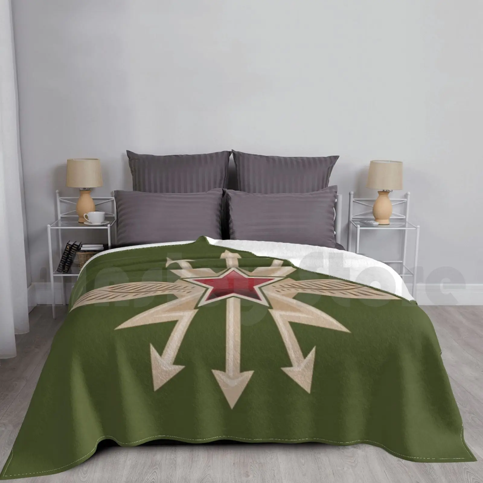 

Russian Army , Soviet , Emblem Of The Soviet Signal Troops. Blanket For Sofa Bed Travel Emblem Lightening Arrow