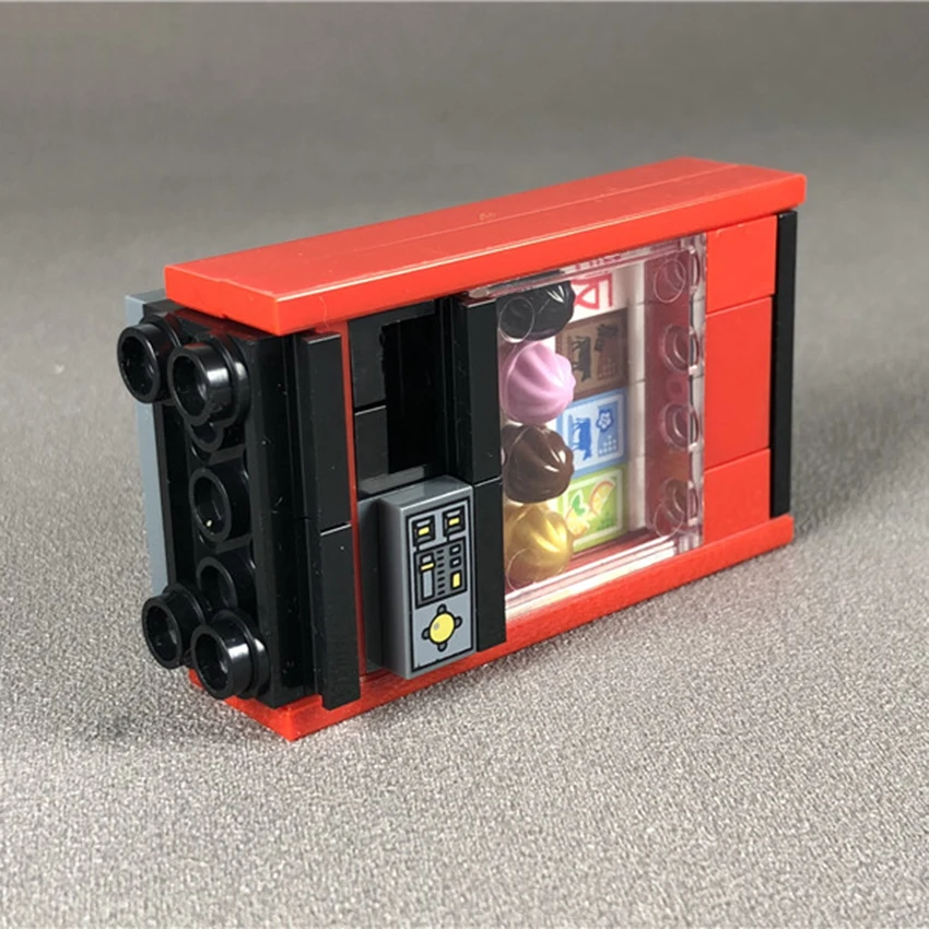 Одиночный торговый автомат город улица вид аксессуары строительные блоки MOC