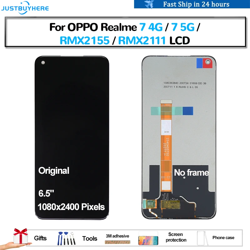 Оригинал для OPPO Realme 7 4G RMX2155 7 5G RMX2111 экран для смартфона дигитайзер в сборе запасные части для ремонта