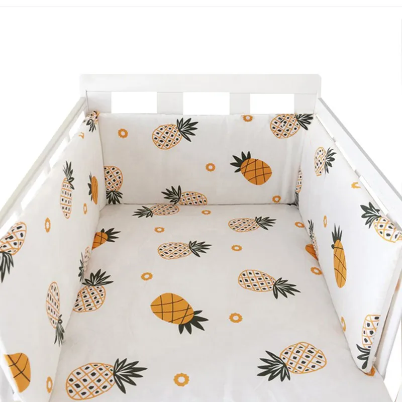 

Baby Bed Crib Bumper U-Shaped Detachable Zipper Cotton Newborn Bumpers Infant Safe Fence Line bebe Cot Protector Unisex 150cm
