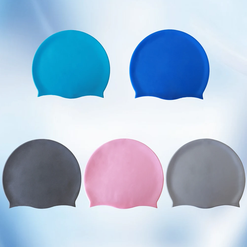5 шт. водонепроницаемые Мягкие силиконовые шапки унисекс для