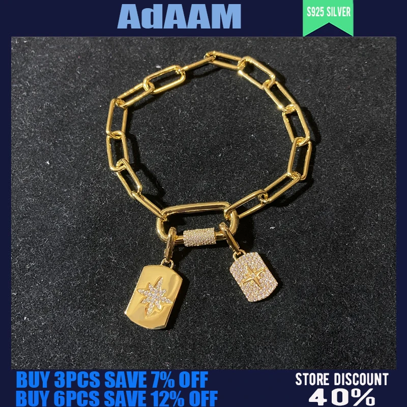 

S925 Sterling Silver August New Star Bracelet Women's Fashion Personality Golden Yellow Tag Luxury Fine Jewelry Anniversary Gift