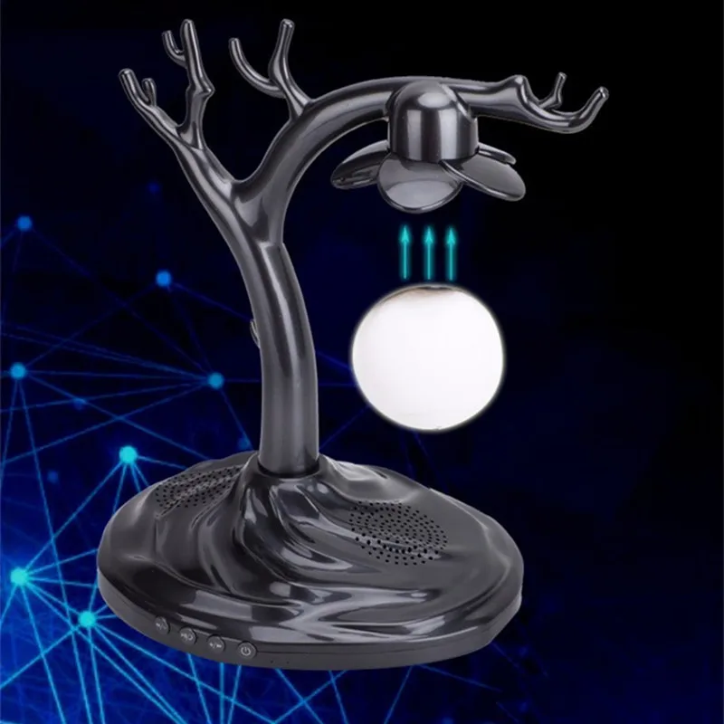 구매 새로운 디자인 자기 부상 소리, 달 고대 나무 매달린 블루투스 스피커 부동 3D 인쇄 달 램프 휴일 선물