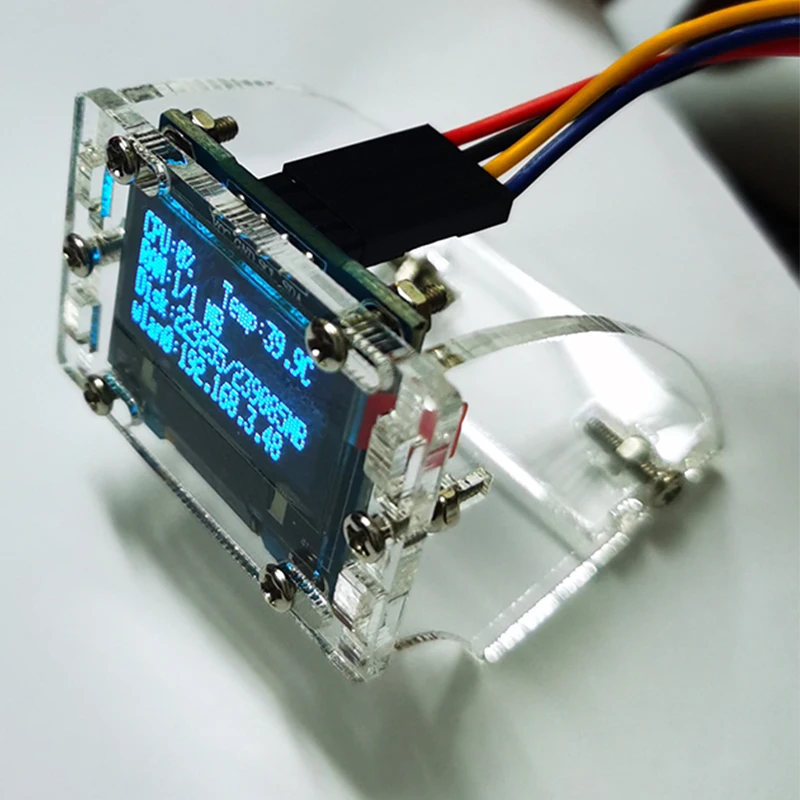 Raspberry Pi 4 0 96 дюйма OLED I2C 4-контактный ЖК-экран модуль отображает температуру