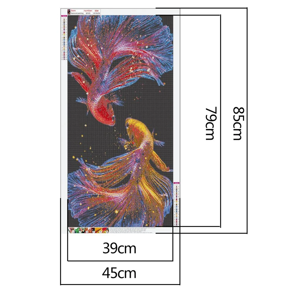 Алмазная живопись сделай сам свадебное украшение Две золотых рыбки домашнее