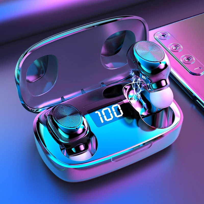 Bluetooth наушники TWS беспроводные светодиодный дисплей водонепроницаемые
