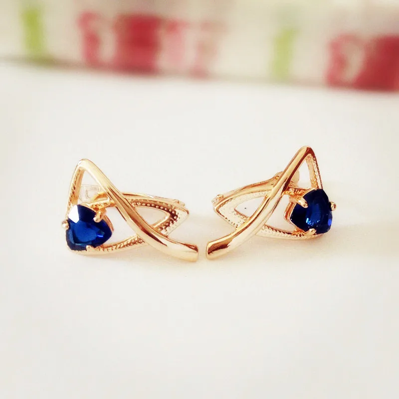 Женские серьги подвески из розового золота 585 пробы с фианитами|drop earrings|earrings