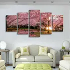Постеры с изображением цветущей вишни, 5 шт.