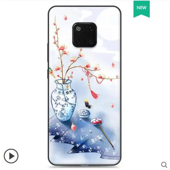China style phone case For Huawei Mate 20 Pro vintage coloured drawing all-inclusive anti-fall scrub silicone soft shell |