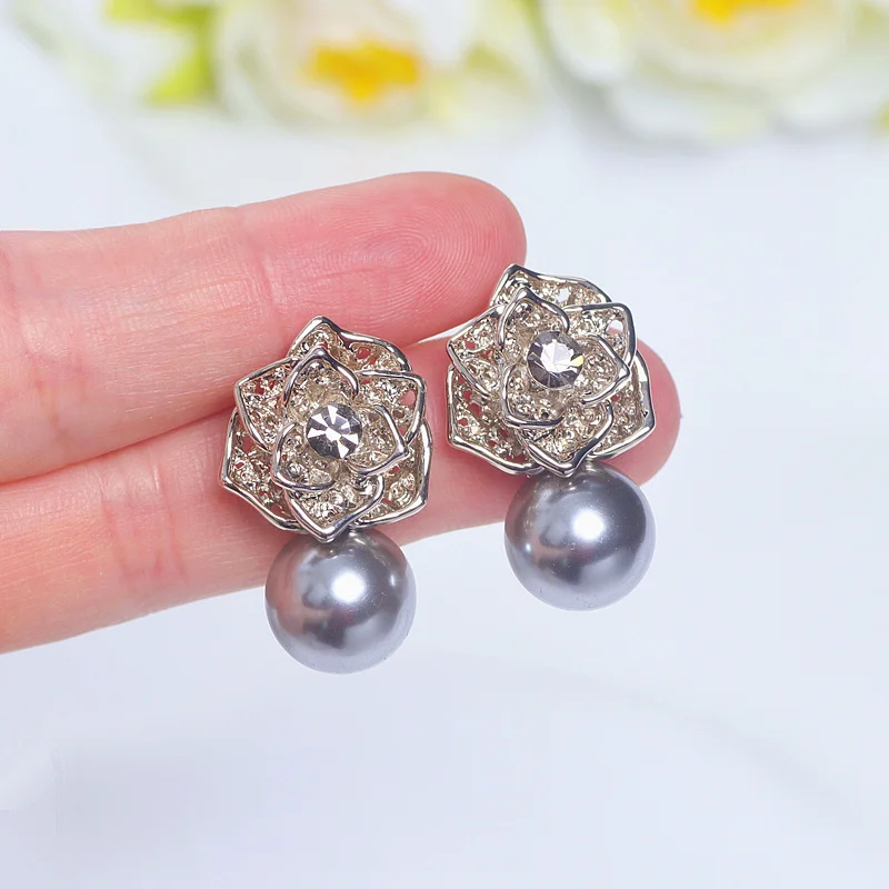 Новые роскошные серьги в форме цветка с кристаллами для женщин большие