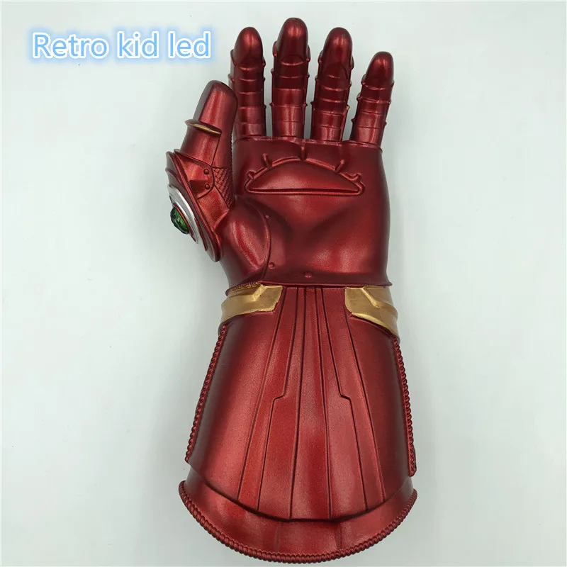 Retro kid led 1: 1 светодиодный светильник Thanos Gauntlet Военные перчатки косплей Хэллоуин костюм реквизит Endgame 4 Quantum - Цвет: Retro kid led