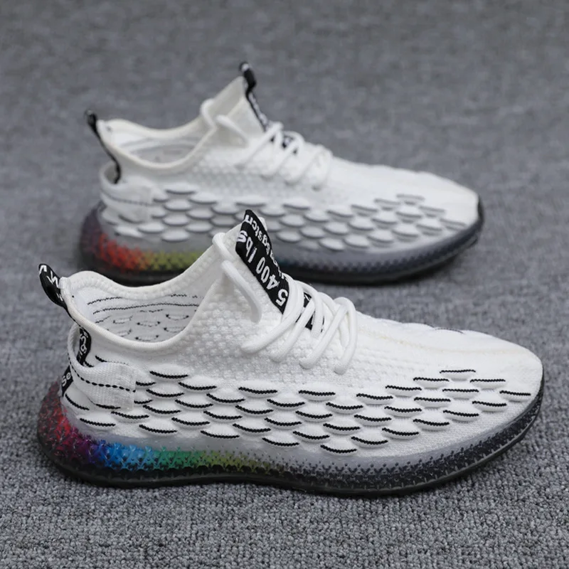 

Кроссовки мужские летние легкие, плетеные дышащие, с цветной подошвой, модная повседневная обувь, лето 2021