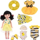 Одежда для кукол, платья, купальники, обувь и кольцо для плавания, желтые костюмы для 14-дюймовых кукол, поколение девочек, игрушки на день рождения, подарки