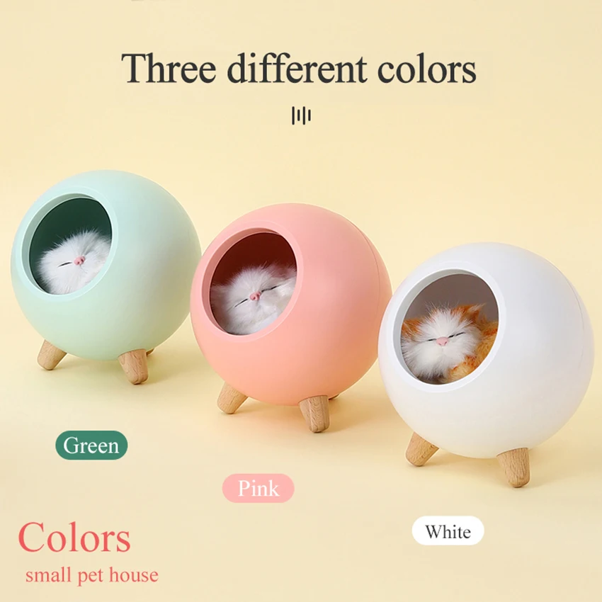 LED Night Light Bluetooth Speaker Cute Cat House Touch Dimming Baby Kids Bedside Sleep Lamps Bedroom Home Decor Holiday Gift | Лампы и