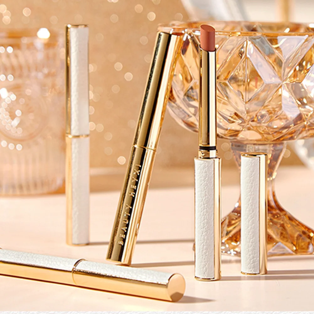 

HEYXI Lipstick Thin Tube Lipstick Matte Lightweight Lip Tint Waterproof Lip Balm Moisture Nude Lip Gloss For Woman Makeup