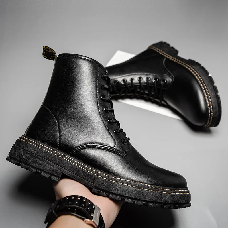 

Summer Light Casual Boot Shoes Pu Men's Boots Botas De Hombre Fashion Black Boots for Men Ankle Boots 2021